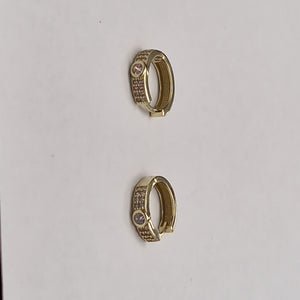 ARETES ARRACADAS C CIRCONIAS 10K 2.6 GR (NUEVO)
