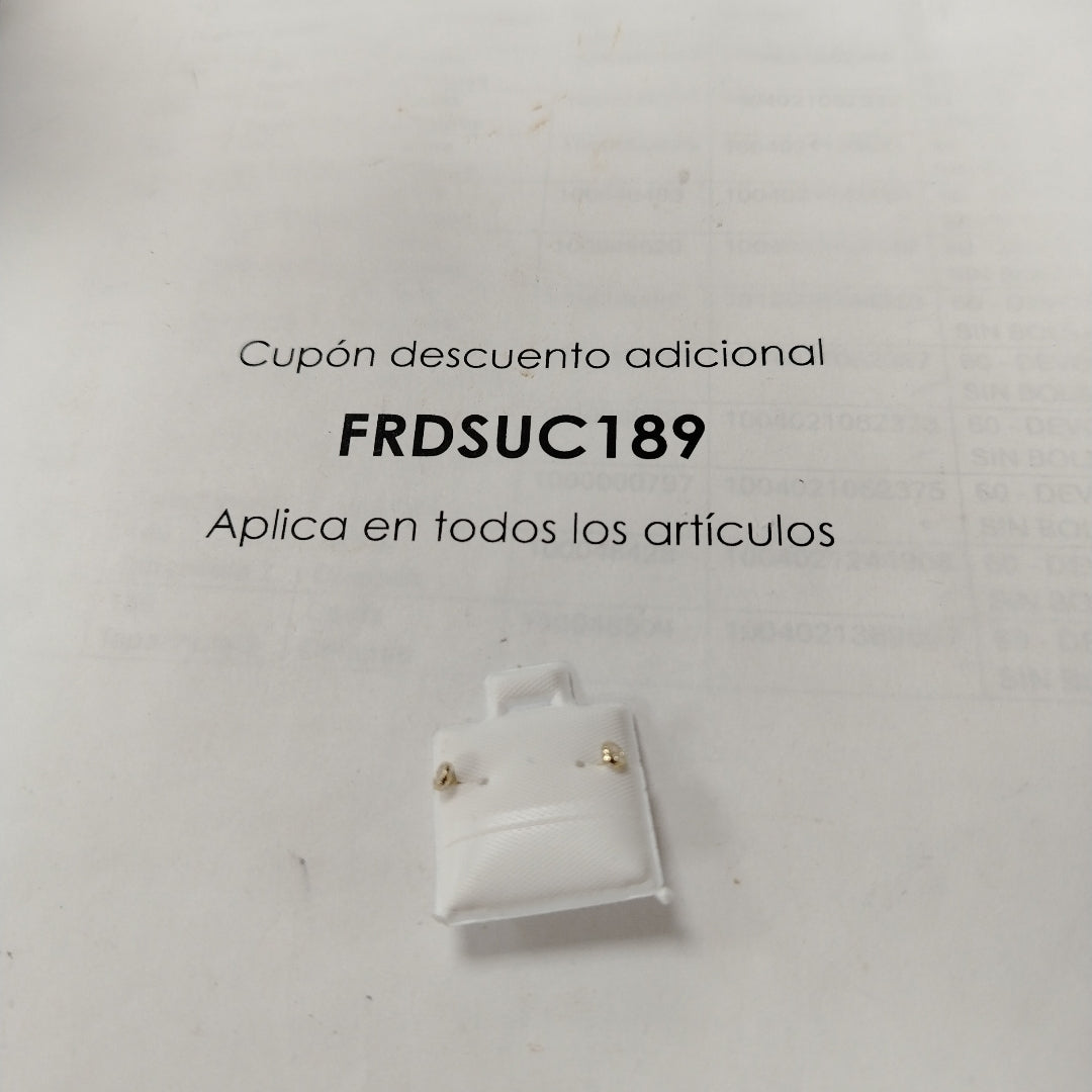 BROQUELES BROQUEL C CIRCONIA 14K 0.1501 GR (NUEVO)
