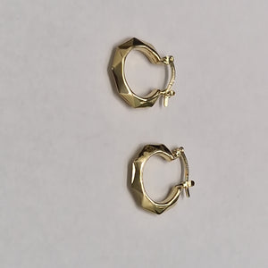 ARETES TEJIDO ARRACADAS FACETADAS 14K 1.7 GR (NUEVO)