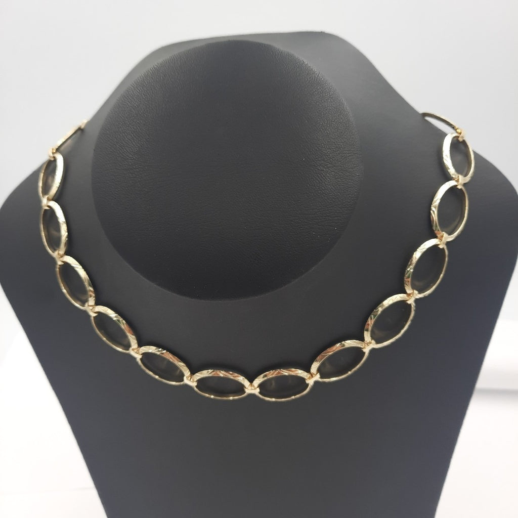 CADENA GARGANTILLA AROS OVALADOS 14K 55 CM 10.9 GR (NUEVO)