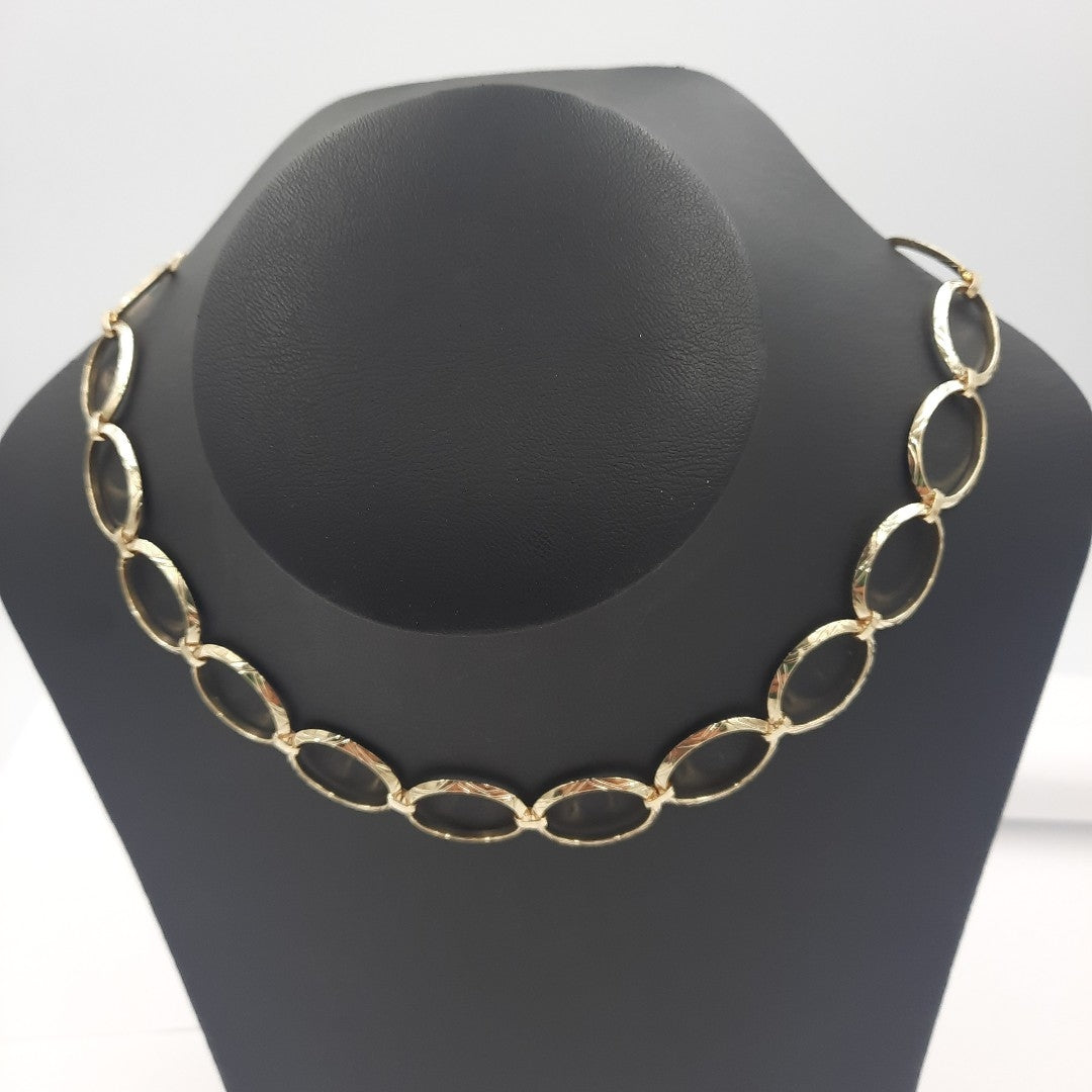CADENA GARGANTILLA AROS OVALADOS 14K 55 CM 10.9 GR (NUEVO)