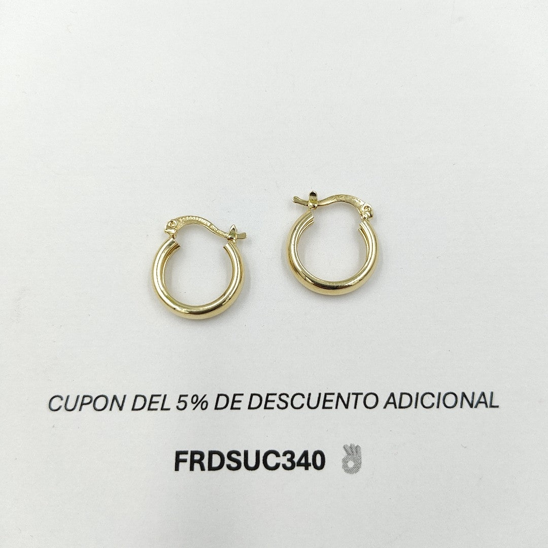 ARETES TEJIDO ARRACADAS LISAS 14K 2.2 GR (NUEVO)