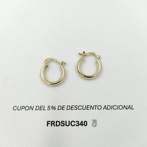 ARETES TEJIDO ARRACADAS LISAS 14K 2.2 GR (NUEVO)