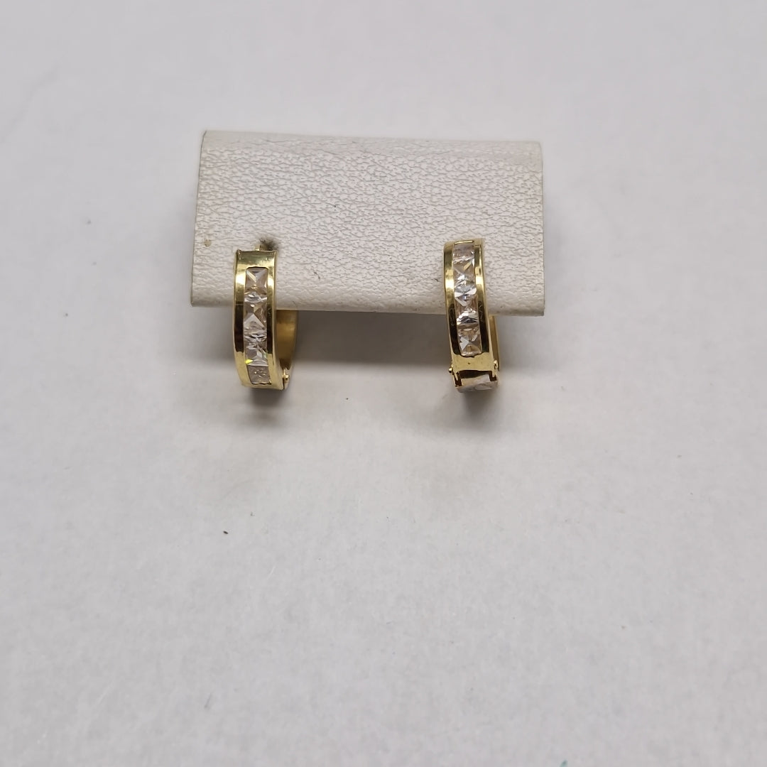 ARETES ARRACADAS C CIRCONIAS 10K 1.2 GR (NUEVO)
