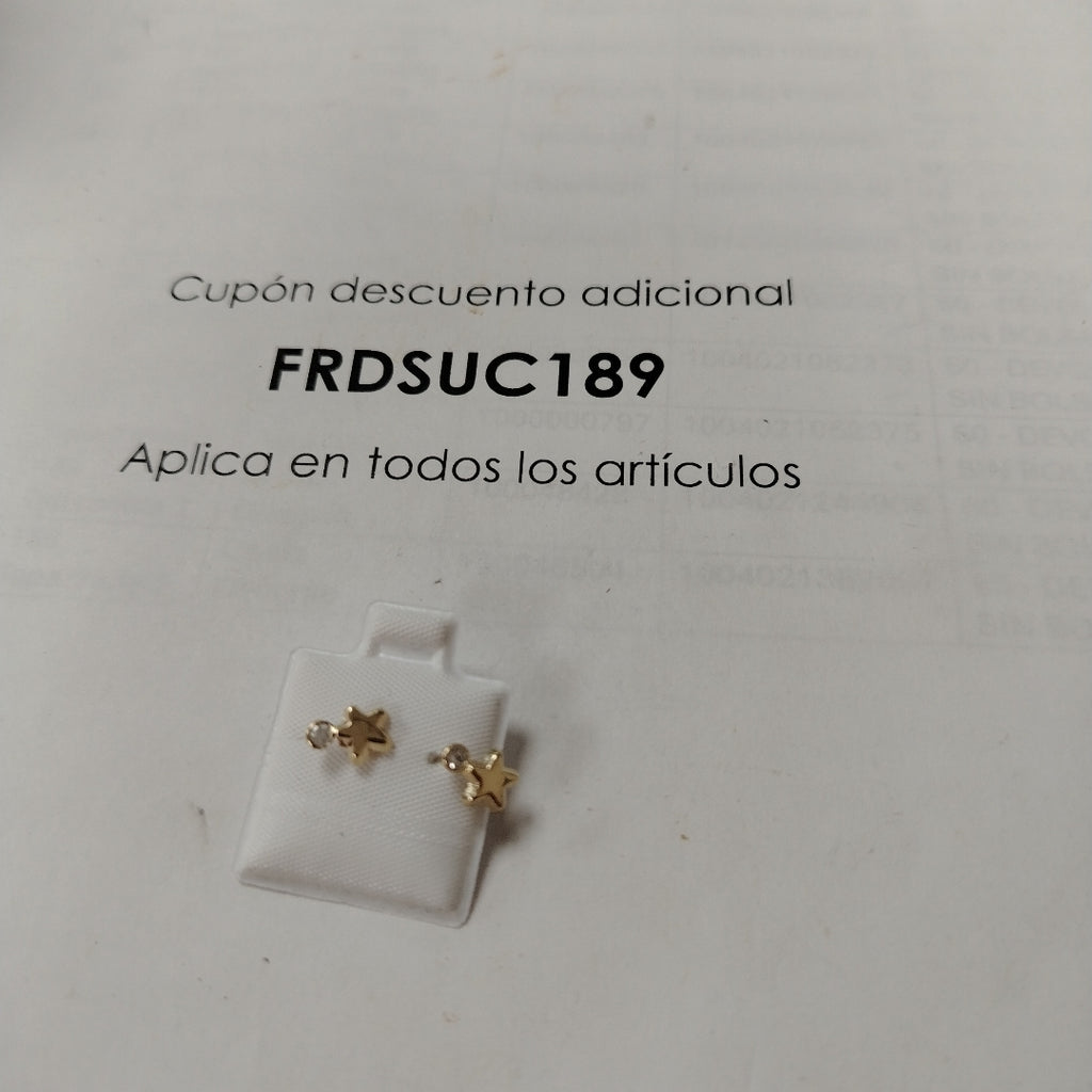 BROQUELES BROQUEL FIG ESTRELLA C CIRCONIA 14K 0.2603 GR (NUEVO)