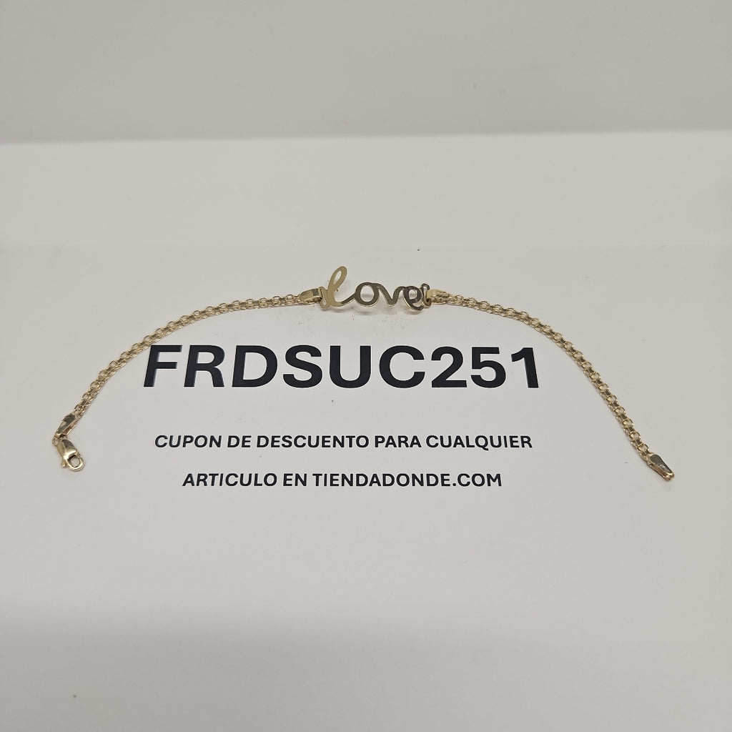 PULSERA ESCLAVA GRABADA LOVE 10K 18 CM 2.8 GR (NUEVO)