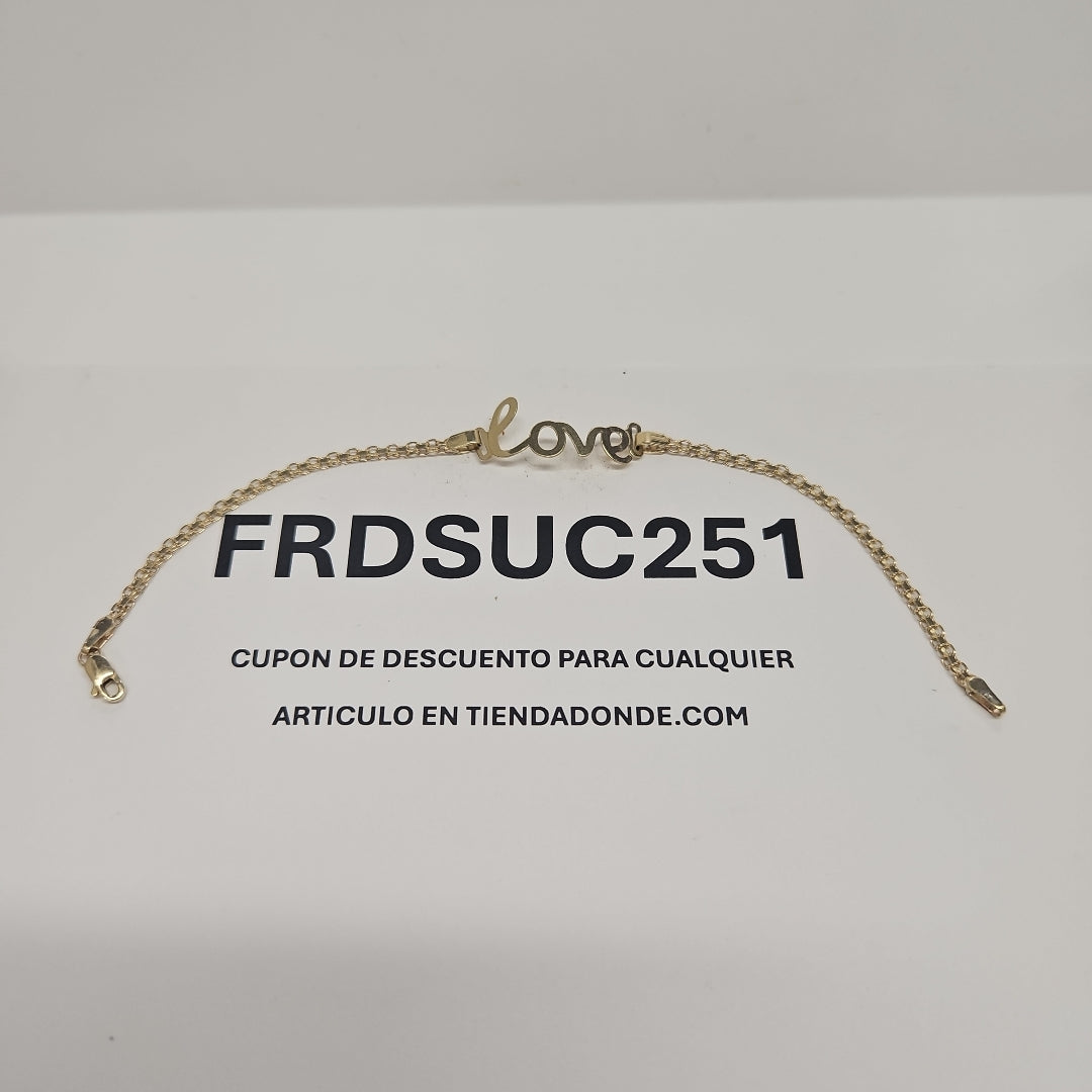 PULSERA ESCLAVA GRABADA LOVE 10K 18 CM 2.8 GR (NUEVO)