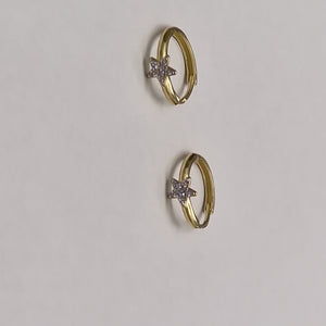 ARETES ARRACADAS FIG ESTRELLA CIRCONIAS 10K 1.6 GR (NUEVO)