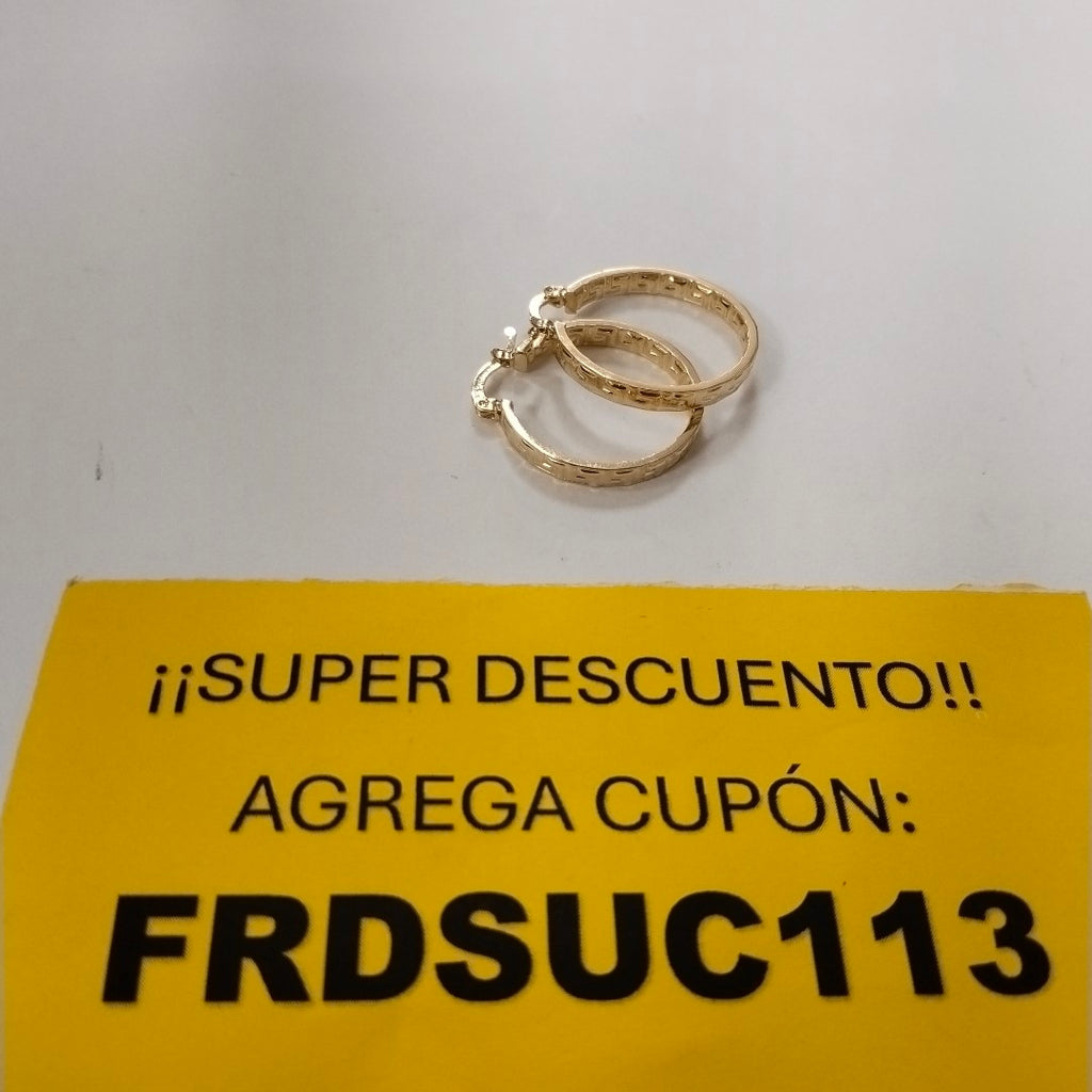 ARETES TEJIDO ARRACADA CON GRECAS 14K 2.7 GR (NUEVO)
