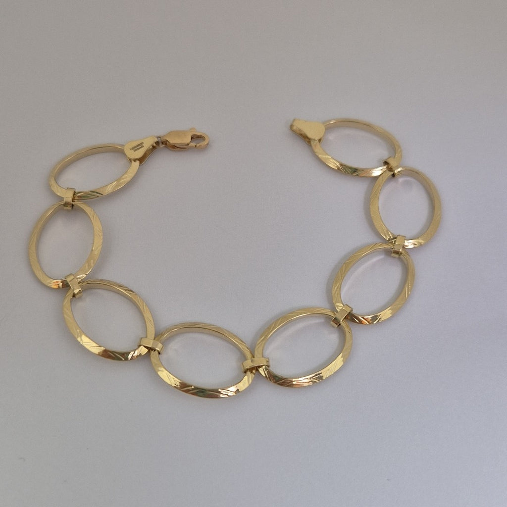 PULSERA CON AROS OVALADOS 14K 18 CM 5.2 GR (NUEVO)