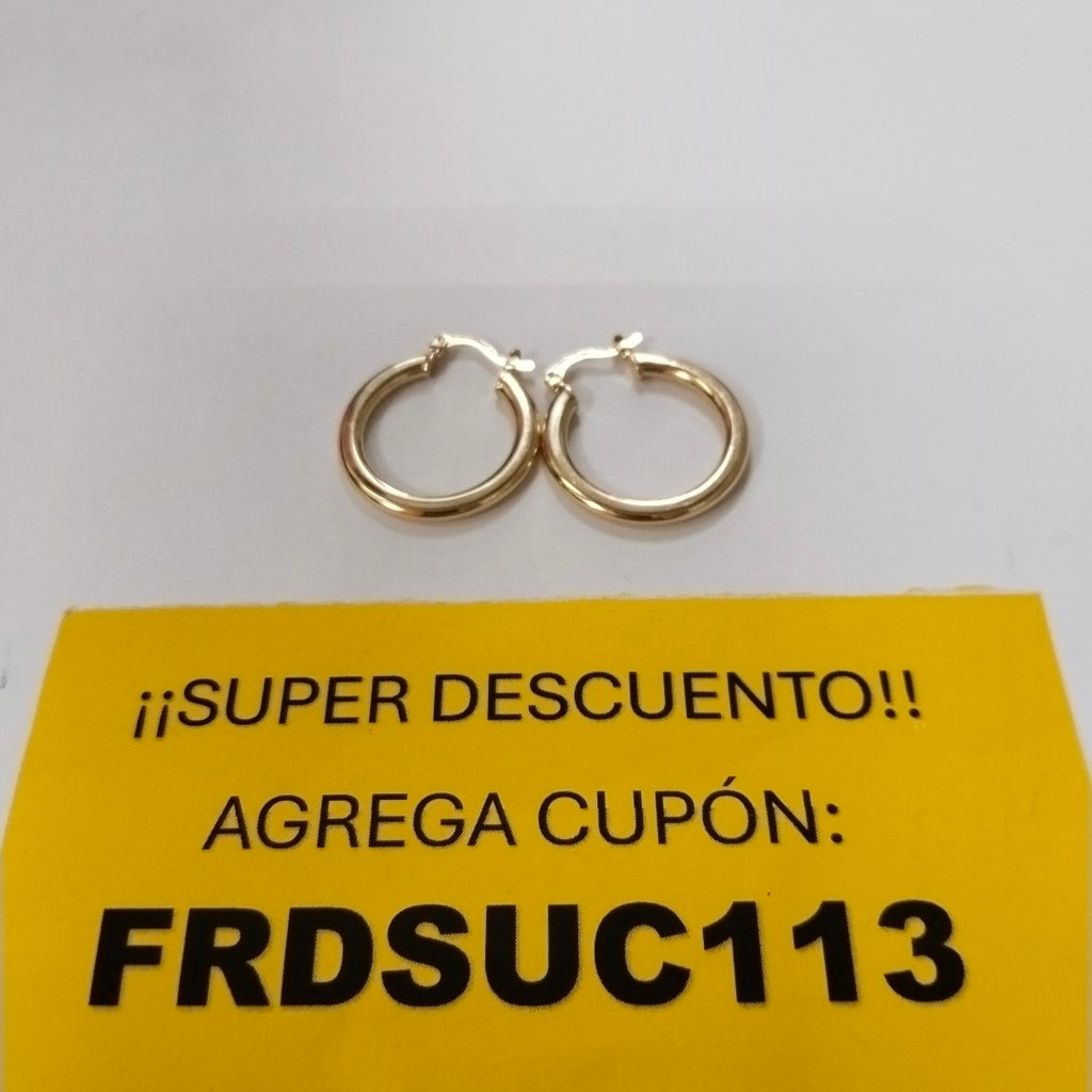 ARETES TEJIDO ARRACADA LISA 14K 2 GR (NUEVO)