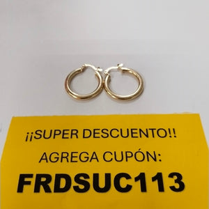 ARETES TEJIDO ARRACADA LISA 14K 2 GR (NUEVO)