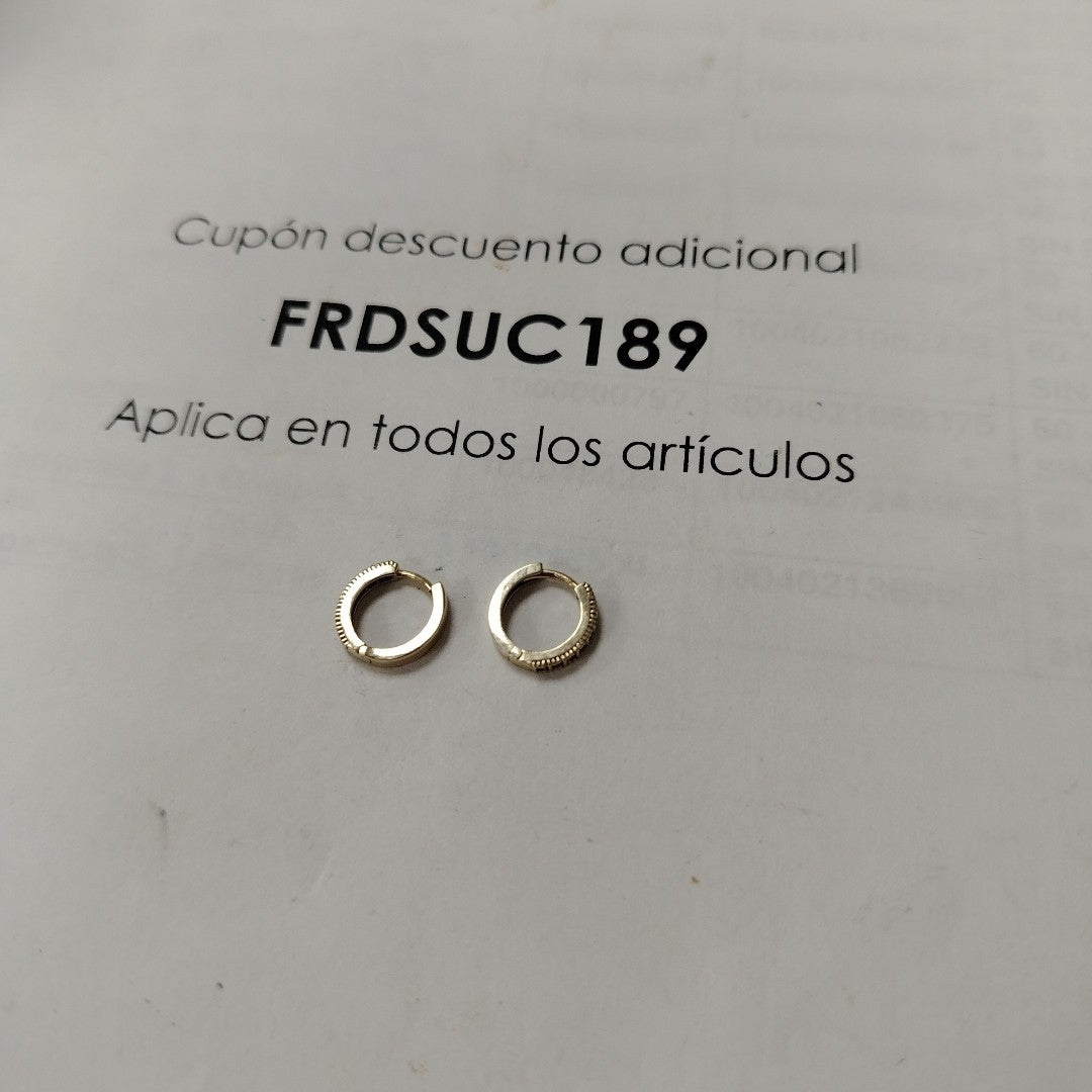 ARETES ARRACADAS CON CIRCONIAS 10K 1.2 GR (NUEVO)