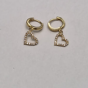 ARETES FIG CORAZON C CIRCONIAS 10K 1.8 GR (NUEVO)