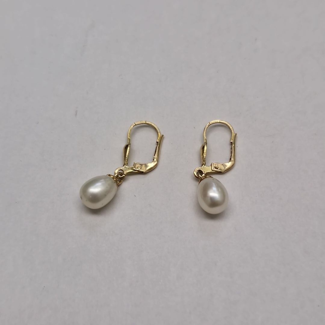 ARETES C PERLAS SINTETICAS 10K 2.2 GR (NUEVO)