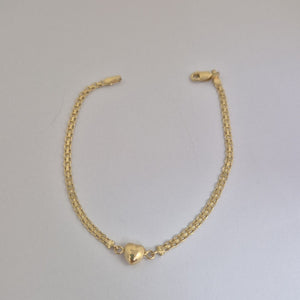 PULSERA ESPECIAL C CORAZON 14K 18 CM 2.7 GR (NUEVO)