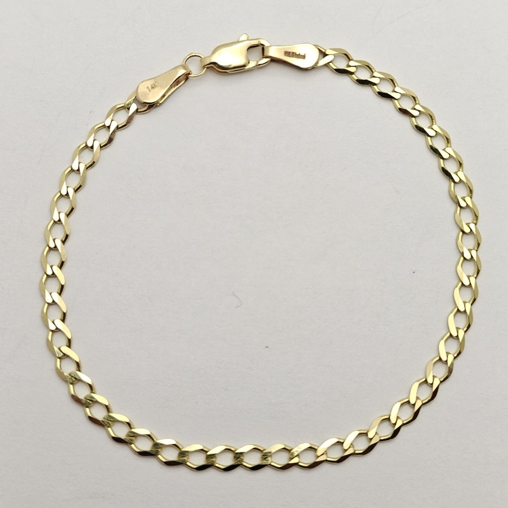 PULSERA TEJIDO BARBADA 14K 18 CM 3.4 GR (NUEVO)
