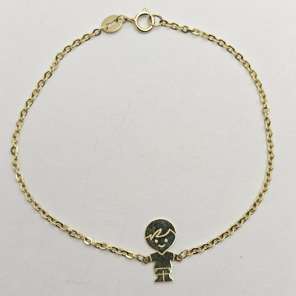 PULSERA TEJIDO ESPECIAL FIG NIÑO 14K 18 CM 1.4 GR (NUEVO)