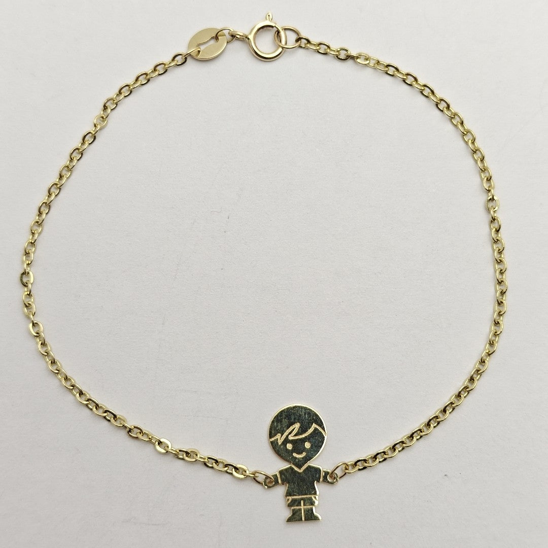 PULSERA TEJIDO ESPECIAL FIG NIÑO 14K 18 CM 1.4 GR (NUEVO)