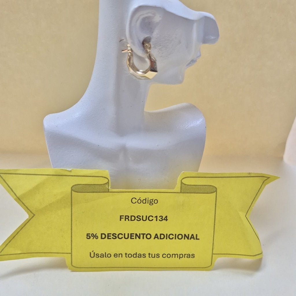 ARETES HUGIES C CIRCONIAS 14K 1.5 GR (NUEVO)
