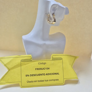 ARETES TEJIDO ARRACADA FACETADA 14K 1.3 GR (NUEVO)
