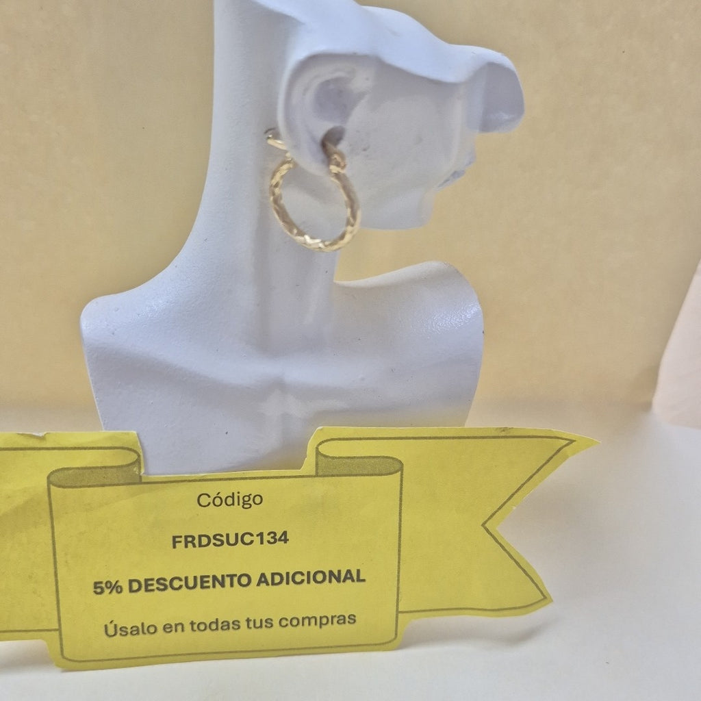 ARETES ARRACADAS TRENZADAS 14K 18 1.6 GR (NUEVO)