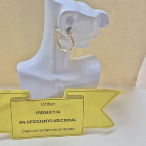 ARETES ARRACADAS TRENZADAS 14K 18 1.6 GR (NUEVO)