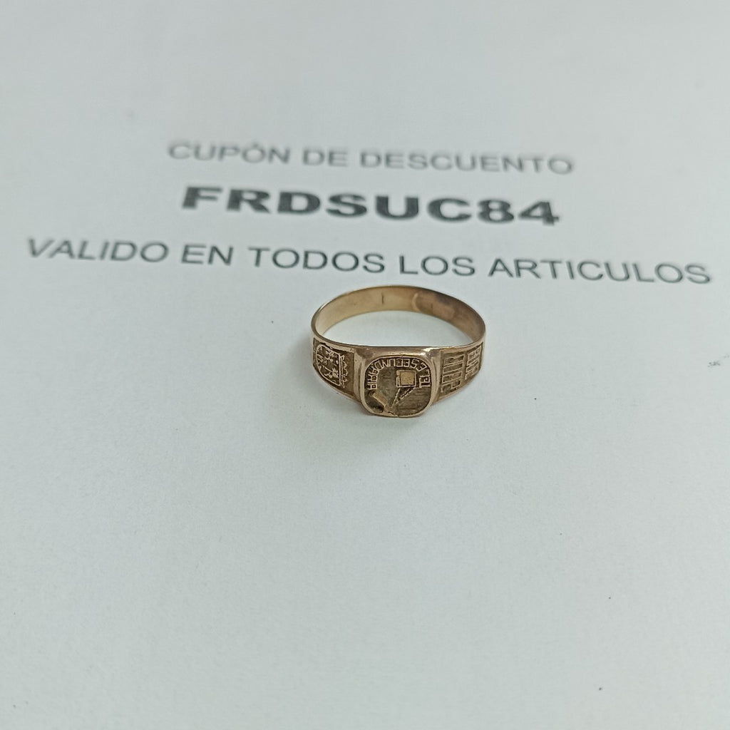 ANILLO DE GRADUACIÓN ORO 8 K 2.4 GRMS (SEMINUEVO)