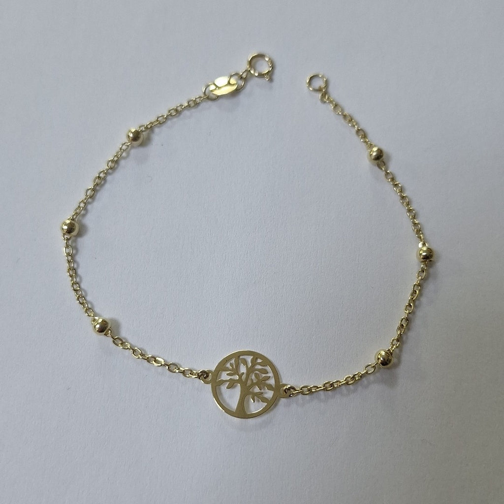 PULSERA TEJIDO ESPECIAL ARBOL 14K 18 CM 1.8 GR (NUEVO)