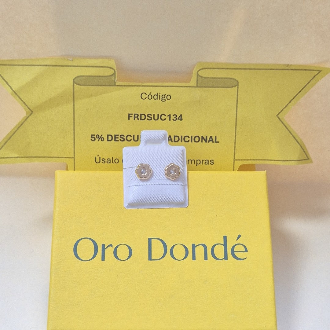 BROQUELES BROQUEL FIG FLOR C CIRCONIA 14K 0.2581 GR (NUEVO)