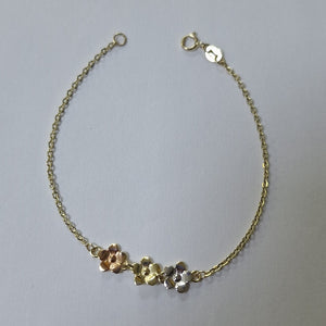 PULSERA TEJIDO ESPECIAL FIG FLORES 14K 18 CM 2 GR (NUEVO)