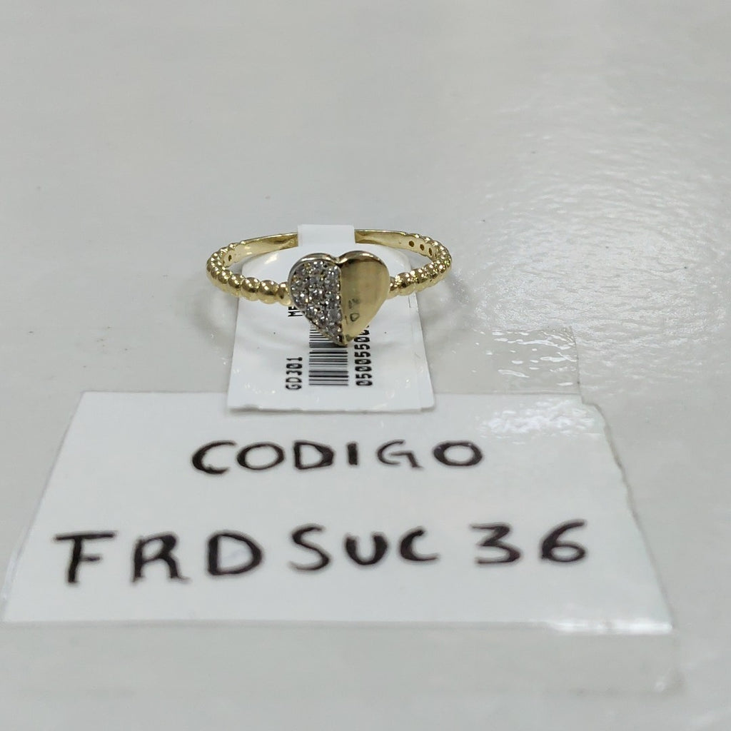 ANILLO ANILLITO FIG CORAZON C CIRCONIAS 14K 9 TALLA 1.6 GR (NUEVO)