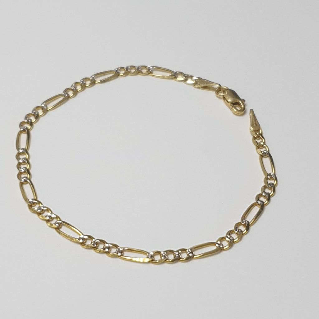 PULSERAS 3X1 DIAMANTADA ORO 14K 18 CM 3 GR (NUEVO)