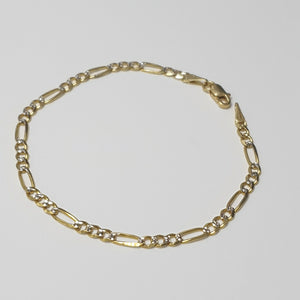 PULSERAS 3X1 DIAMANTADA ORO 14K 18 CM 3 GR (NUEVO)