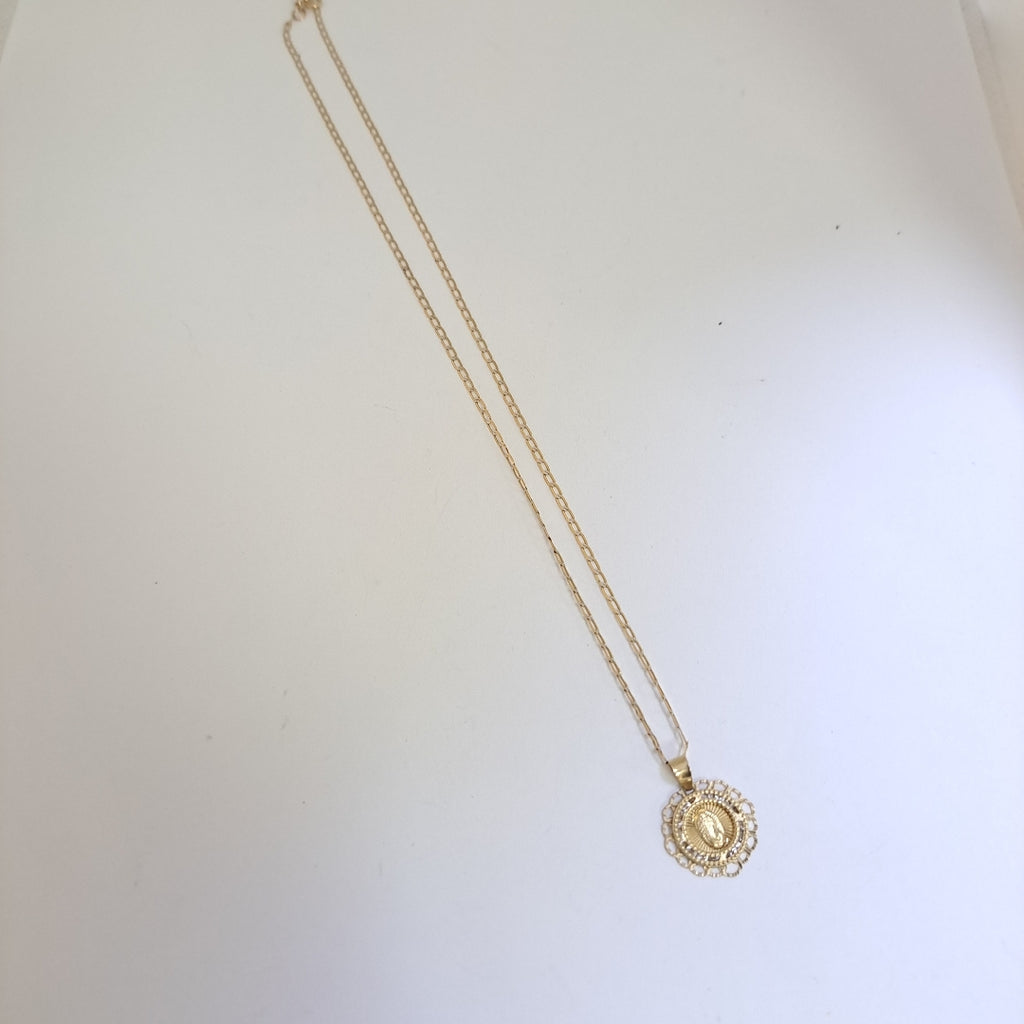 CADENA, MEDALLA RELIGIOSA ORO 14 K 1 GRMS (SEMINUEVO)