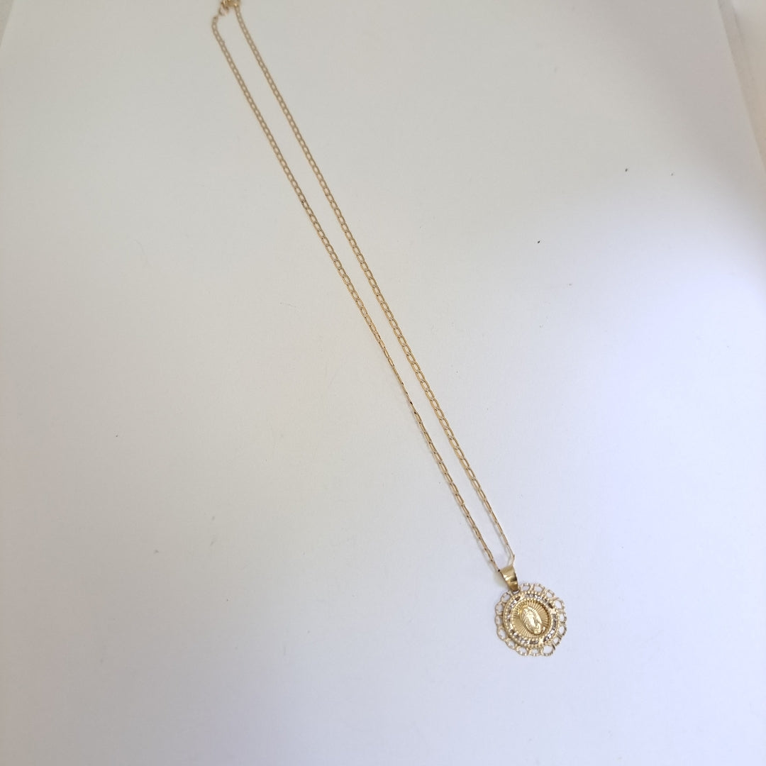 CADENA, MEDALLA RELIGIOSA ORO 14 K 1 GRMS (SEMINUEVO)