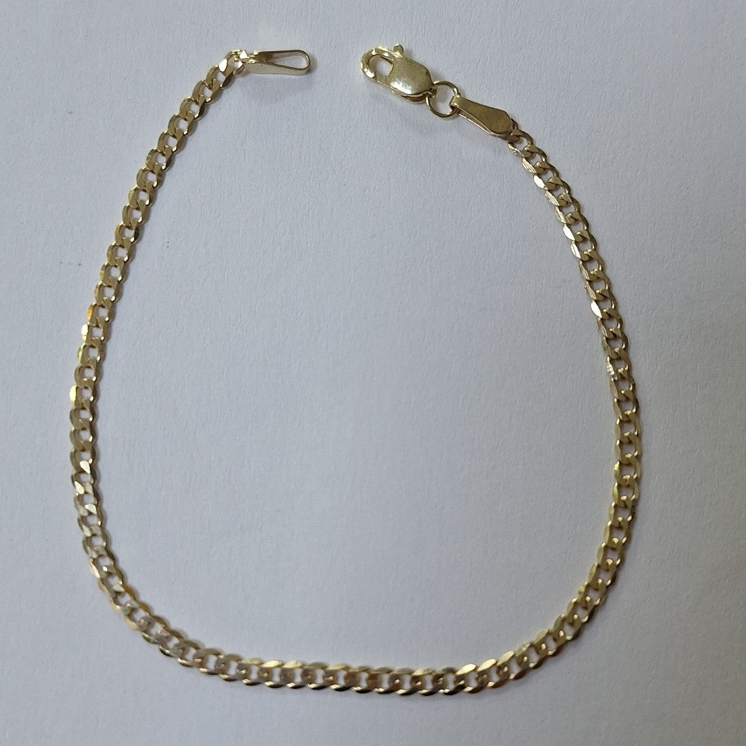 PULSERA TEJIDO BARBADA 14K 18 CM 2.1 GR (NUEVO)