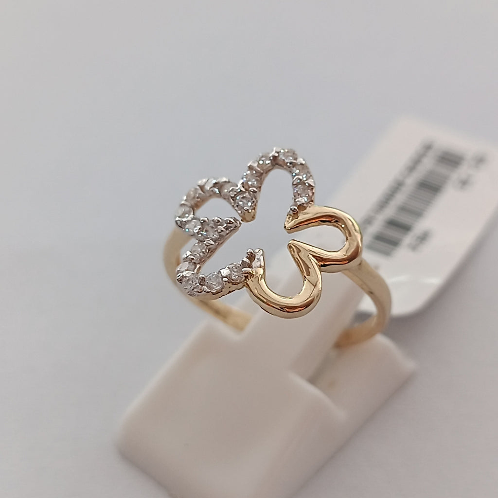 ANILLOS FIG FLOR CON CIRCONIAS 14K TALLA 7 1.6 GR (NUEVO)