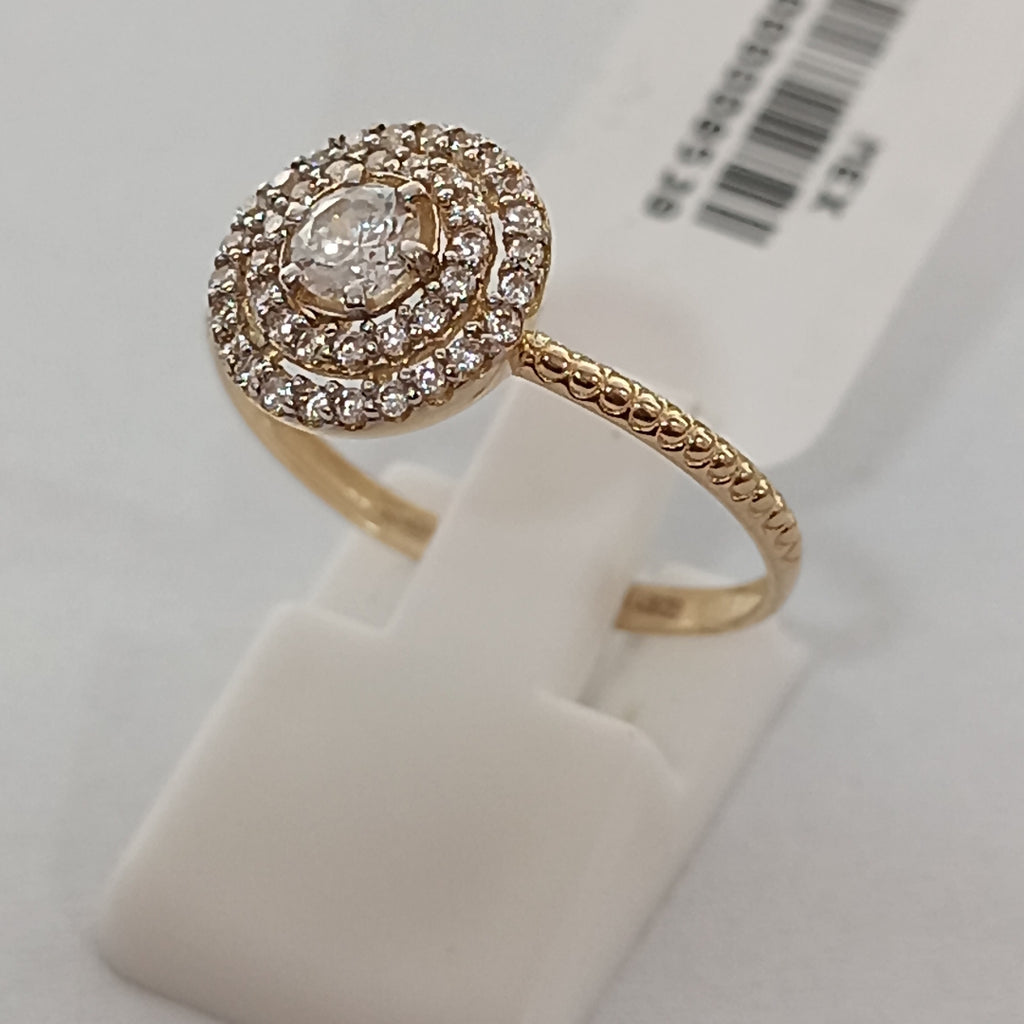 ANILLO ANILLITO C CIRCONIAS 14K 8.5 TALLA 1.9 GR (NUEVO)