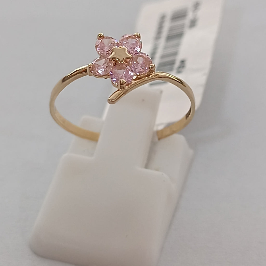 ANILLOS FIG FLOR PIEDRAS COL 14K TALLA 7 0.9 GR (NUEVO)