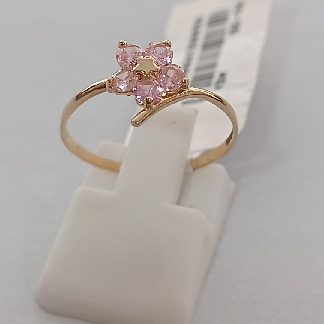 ANILLOS FIG FLOR PIEDRAS COL 14K TALLA 7 0.9 GR (NUEVO)