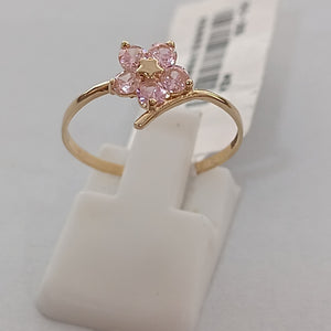 ANILLOS FIG FLOR PIEDRAS COL 14K TALLA 7 0.9 GR (NUEVO)