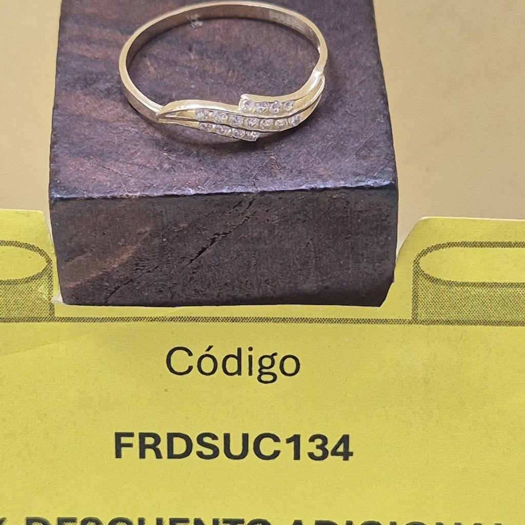 ANILLOS CON CIRCONIAS 14K TALLA 7 0.9 GR (NUEVO)