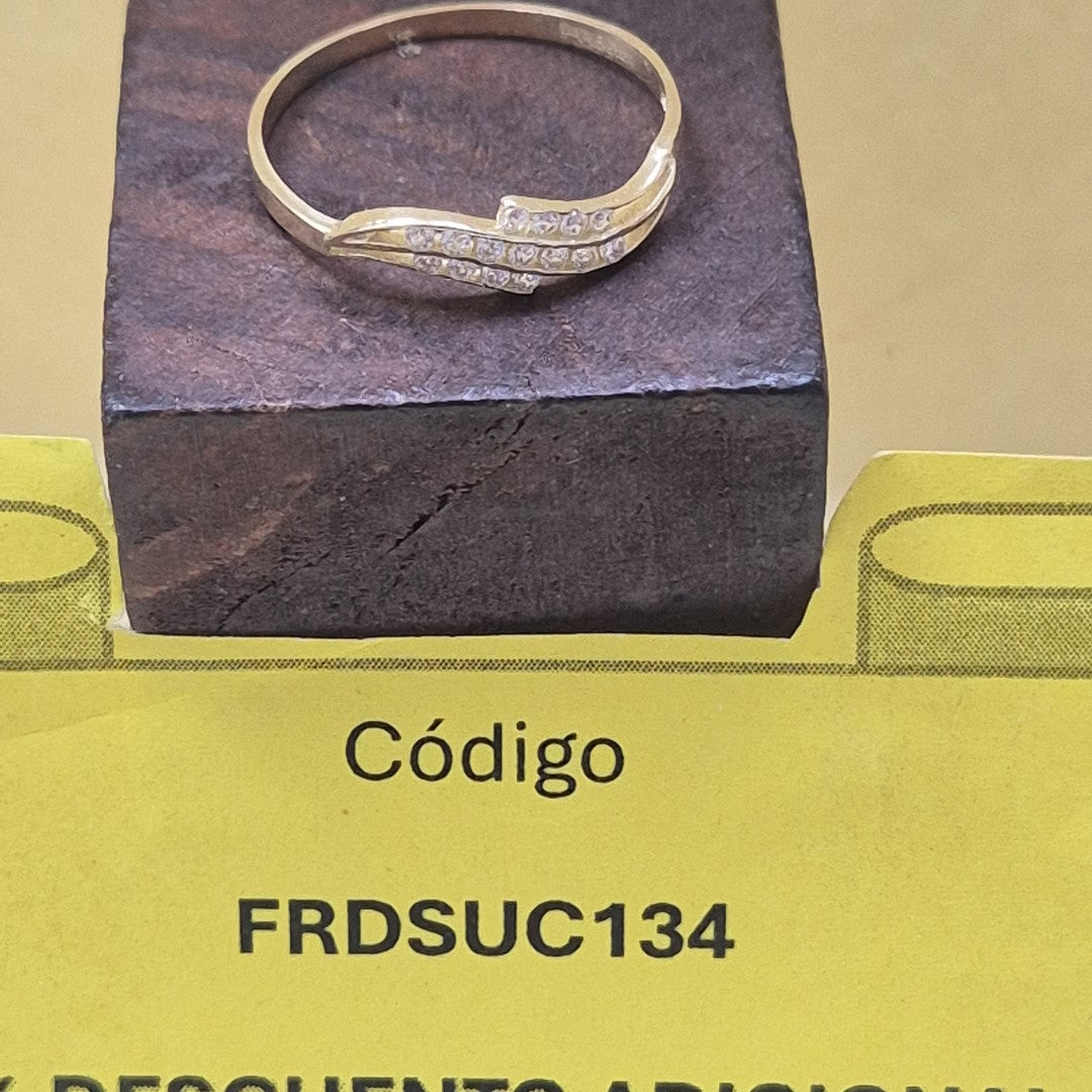 ANILLOS CON CIRCONIAS 14K TALLA 7 0.9 GR (NUEVO)
