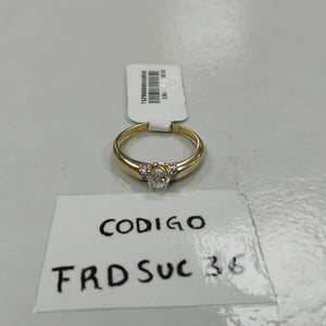 ANILLO ANILLITO C CIRCONIAS 14K 7 TALLA 2.3 GR (NUEVO)