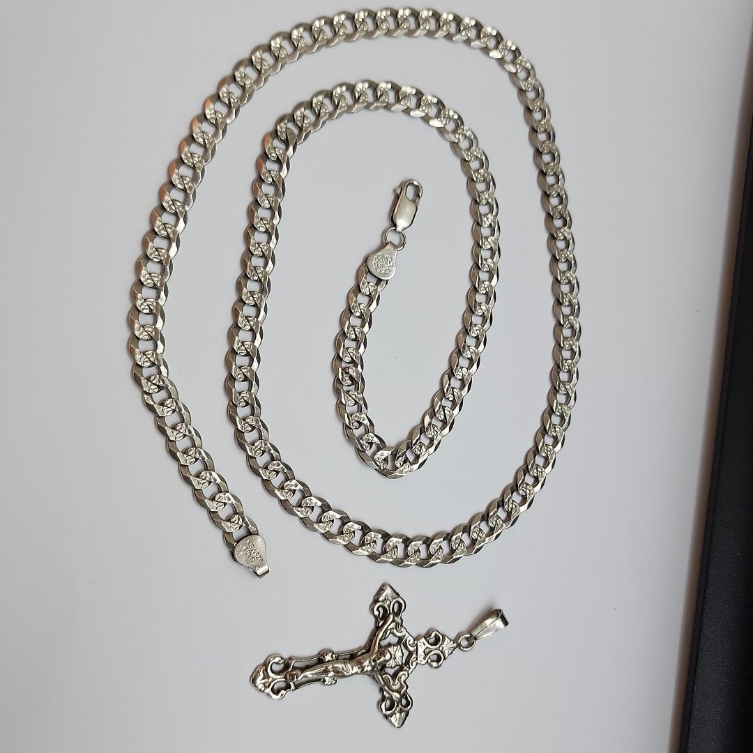 CADENA, CRUCIFIJO PLATA 50.5 GRMS (SEMINUEVO)