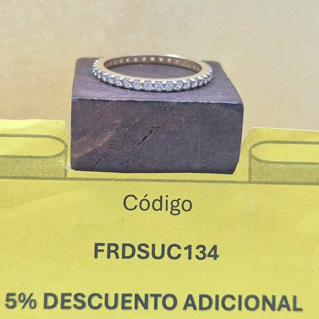 ANILLO ANILLITO CHURUMBELA C CIRCONIAS 14K 8.5 TALLA 2 GR (NUEVO)