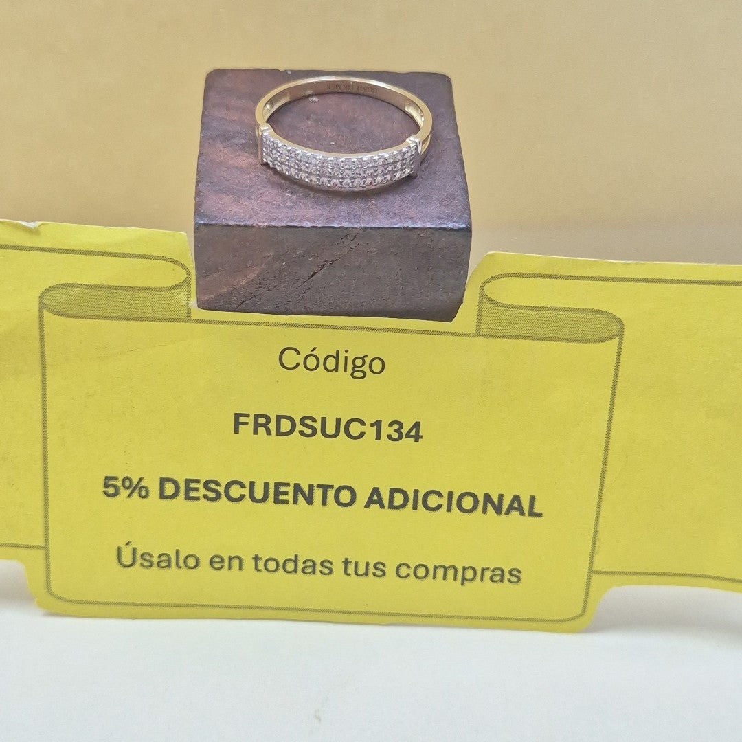 ANILLO ANILLITO C CIRCONIAS 14K 8 TALLA 1.6 GR (NUEVO)