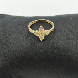 ANILLO ANILLITO FLOR C CIRCONIAS 14K 7 TALLA 1.9 GR (NUEVO)