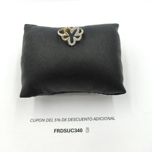 ANILLOS FIG FLOR C CIRCONIAS 14K TALLA 8 1.6 GR (NUEVO)